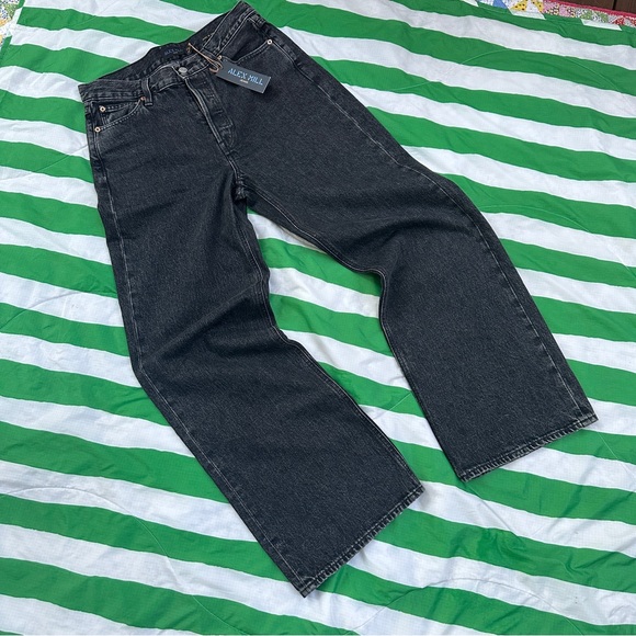 Alex Mill Black Alek Relaxed Wide Leg Jeans - Picture 1 of 9